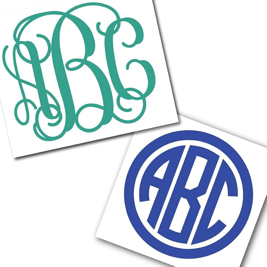 Custom Personalized Vine or Circle Monogram Initials Sticker Decal Compatible with Cups, Laptops,... | Amazon (US)