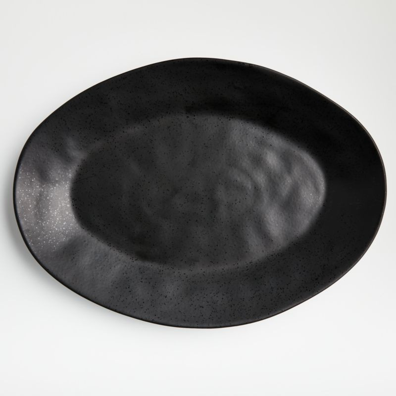 Marin Matte Black Large Oval Platter + Reviews | Crate & Barrel | Crate & Barrel