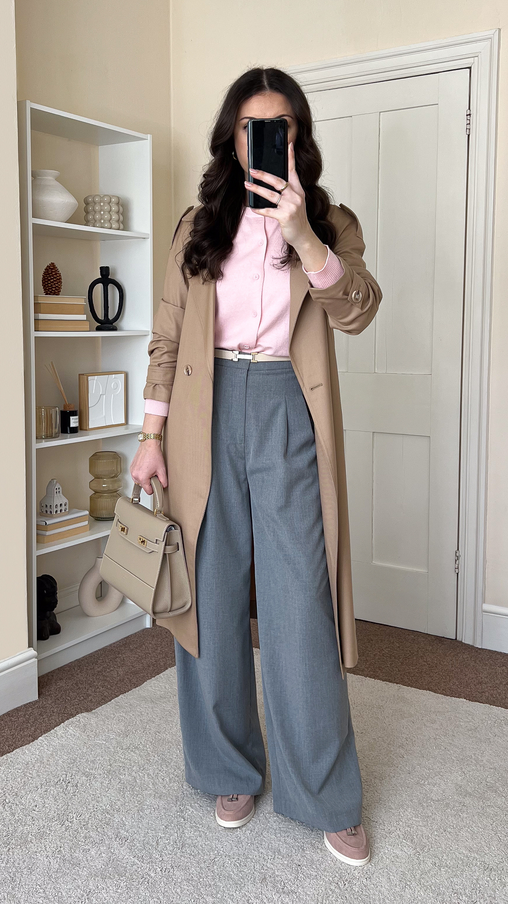 Smart casual early Spring outfit. Cardigan is Albaray, size S. Trench coat is Goelia, size M. Trousers are H&M, size UK10. Loafers are River Island. 

 #LTKspring #LTKworkwear #LTKstyletip