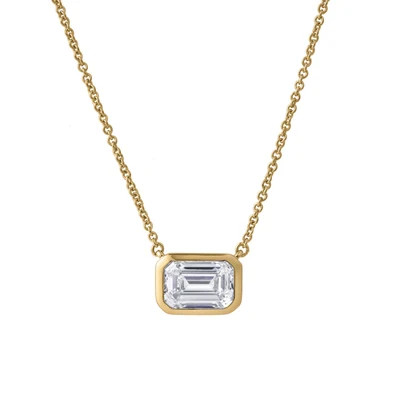 ShopSimon Glinda Emerald East West 14K Gold Lab Grown Diamond Bezel Necklace - 1.50 ct - Glinda Emerald East West 14K Gold Lab Grown Diamond Bezel Necklace - 1.50 ct | Shop.app
