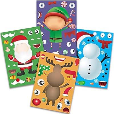 Happy Storm Christmas Party Games for Kids Make Your Own Christmas Stickers DIY Christmas Santa S... | Amazon (US)