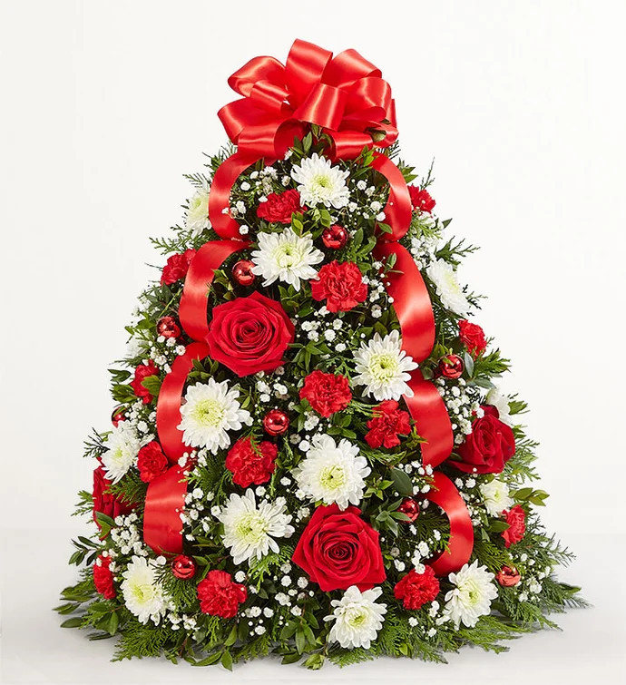 Holiday Flower Tree® - Floral Christmas Tree | 1800flowers.com