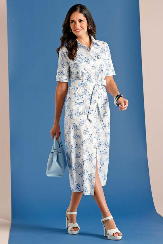 Blue Floral Shirt Dress | Cato Fashions