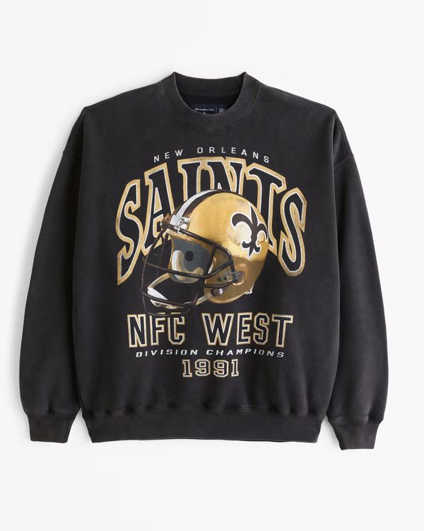 Men's New Orleans Saints Graphic Crew Sweatshirt | Men's Tops | Abercrombie.com | Abercrombie & Fitch (US)