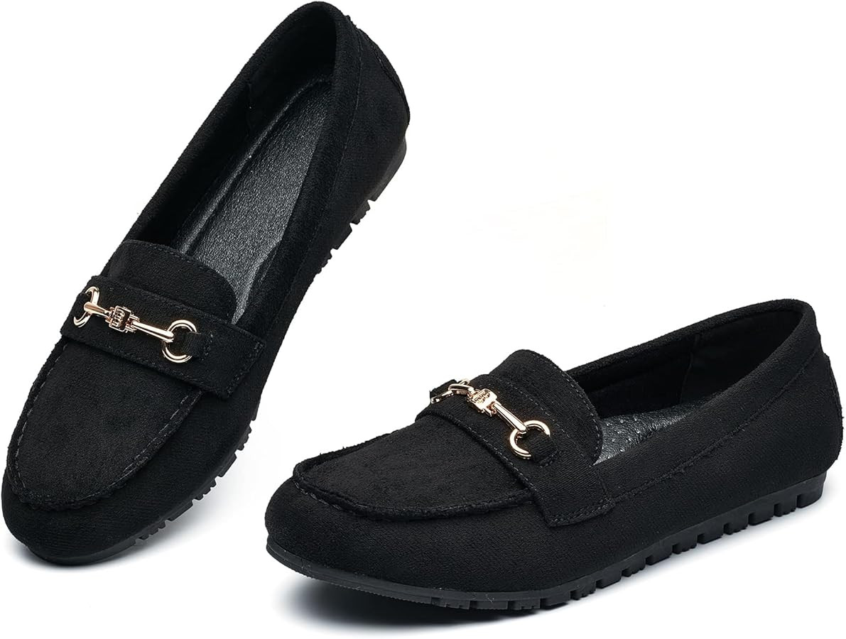 BGSTGUDS Women's Wide Loafers Shoes Cute Dressy Shoes Ladies Comfort Slip Ons Work Shoes | Amazon (US)