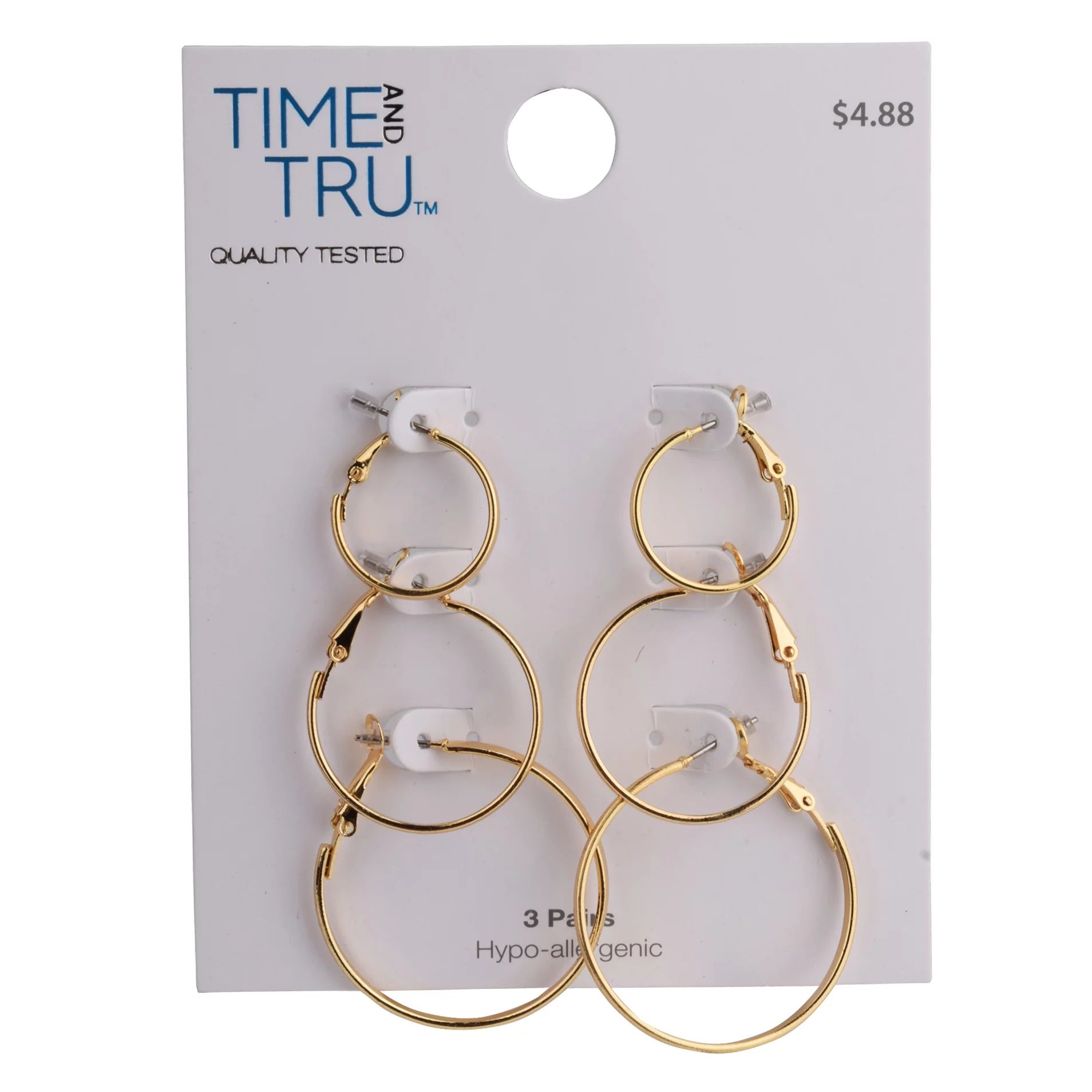 Time and Tru Ladies Trio Earrings - Walmart.com | Walmart (US)