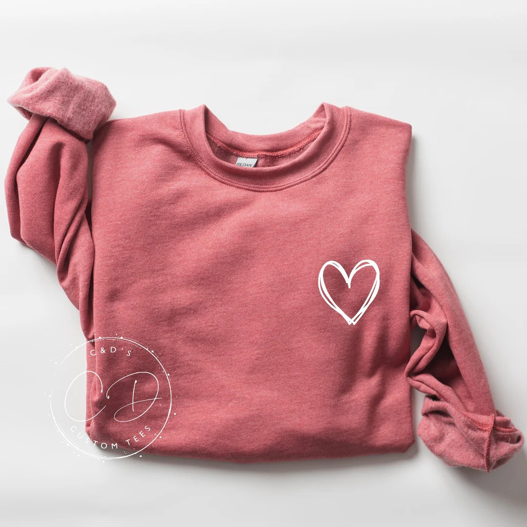 Valentine's Day Sweatshirt Valentine's Day Shirt Women's Valentine's Tee Valentines Tees Valentin... | Etsy (US)