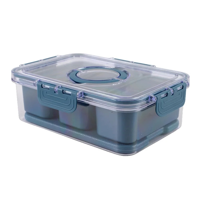 Cook with Color 3-Compartment Snack Box with Removable Ice Pack, Portable Food Storage Container ... | Walmart (US)
