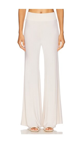 Enza Costa Silk Knit Bias Pant in Cream. - size S | Revolve Clothing (Global)