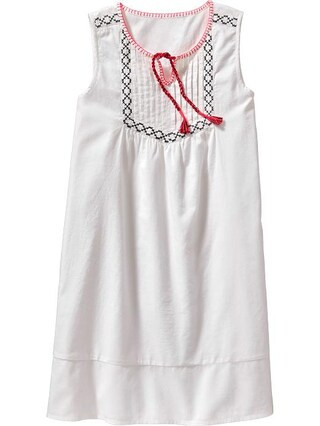Old Navy Girls Sleeveless Cross Stitch Dresses Size L - White | Old Navy US
