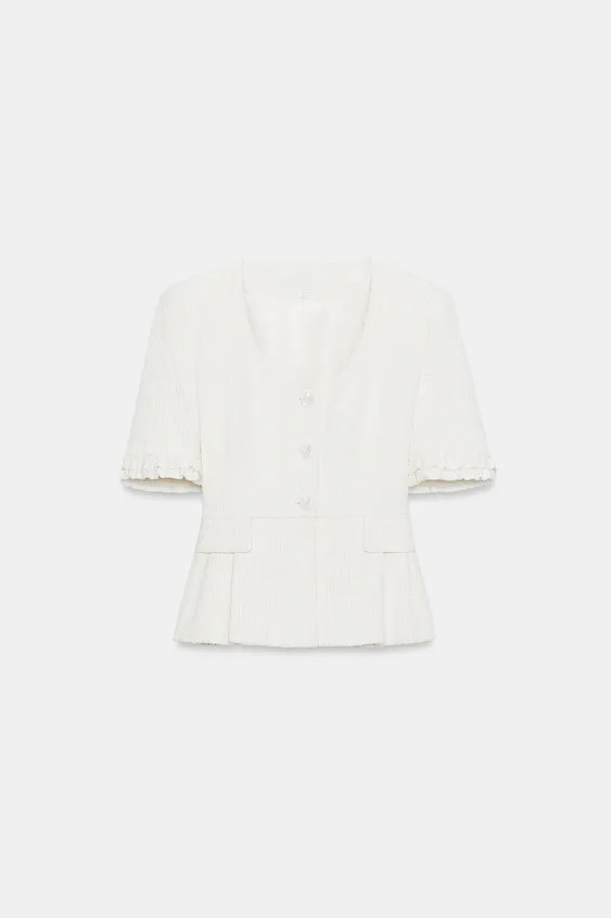 PEPLUM-JACKE MIT VOLANT UND KURZEN \u00c4RMELN | Zara DE