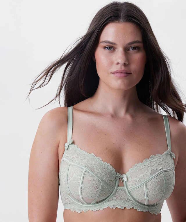 Bethany Full Cup Underwire Bra - Light Green | BRAS N THINGS 