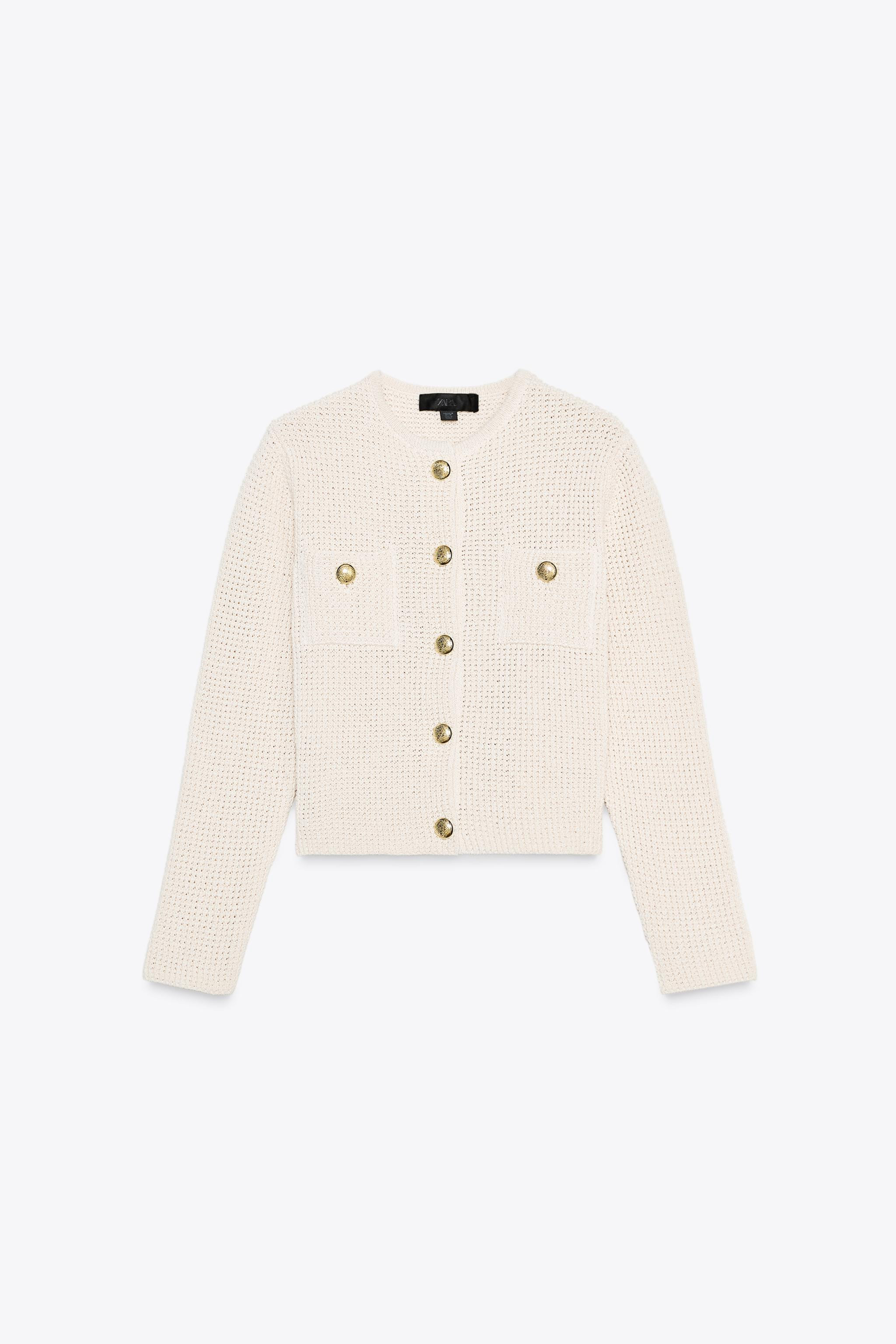 GOLDEN BUTTON KNIT CARDIGAN | Zara US