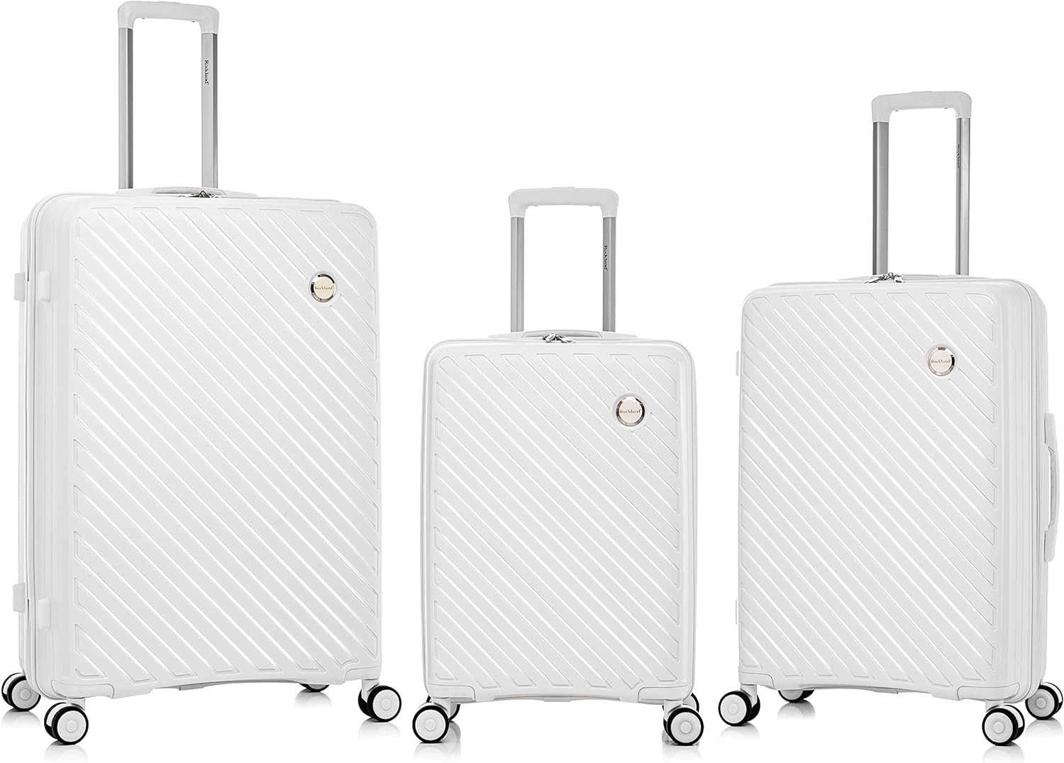 Rockland Prague Hardside Luggage with Spinner Wheels, Ivory, 3-Piece Set (20/24/28) | Amazon (US)