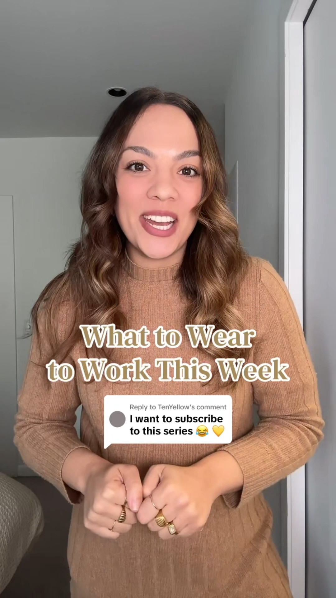 What to wear to work this week!

Monday:
-Poppy Barley black leather knee-high boots.
-Tan sweater dress, similar linked.
-Aritzia black oversize blazer, I have a size 10.
-Madewell black leather bucket bag.

Tuesday: 
-Black wide leg pants, similar linked.
-Gap cream 100% cotton sweater, I have a size large.
-Zara brown Mary Jane Flats.

Wednesday:
-Abercrombie pinstripe tailored trousers, I have a size 30 long.
-Sézane black cardigan, I have a size large.
-Black kitten, heel similar options linked.

Thursday:
-Gap burgundy sweatpants, I have a size medium.

Friday:
-Aritzia pleated midi skirt in brown, I have size medium.
-Banana Republic brown striped alpaca knit sweater. I have a size medium.



#LTKcanada #LTKstyletip #LTKworkwear