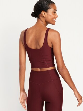 Light Support PowerSoft Rib Longline Sports Bra | Old Navy (US)