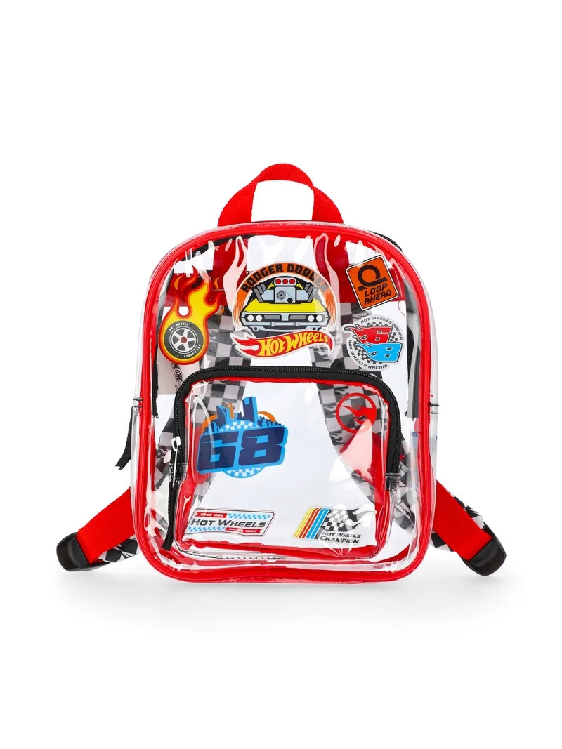 Hot Wheels Boys Clear Mini Backpack, Red | Walmart (US)