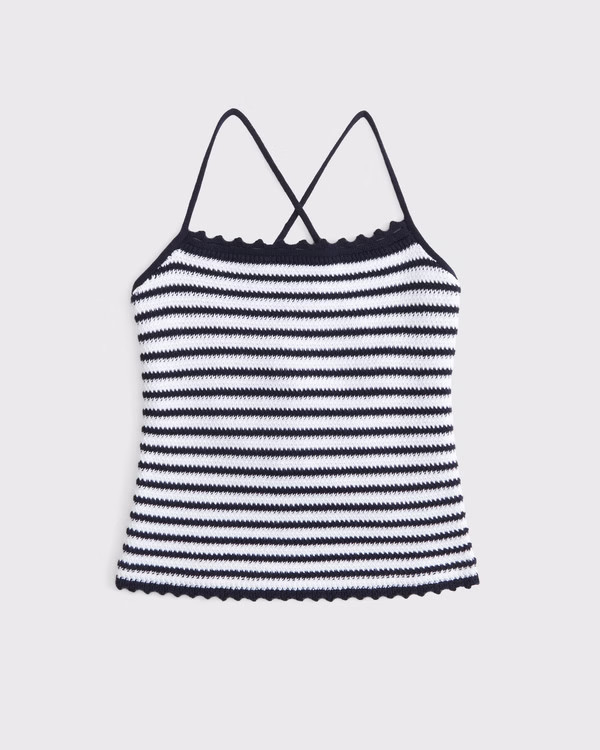 Crochet-Style Tie-Back Tank | Abercrombie & Fitch (US)