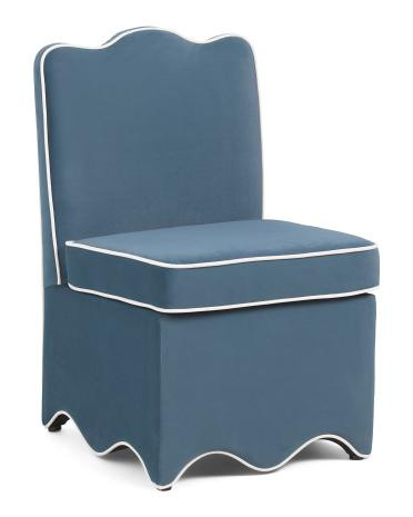 22x31x21.5 Velvet Scalloped Bottom Skirted Anywhere Chair | TJ Maxx