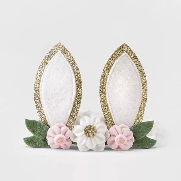 Baby Girls' Floral Bunny Headwrap - Cat & Jack™ White | Target