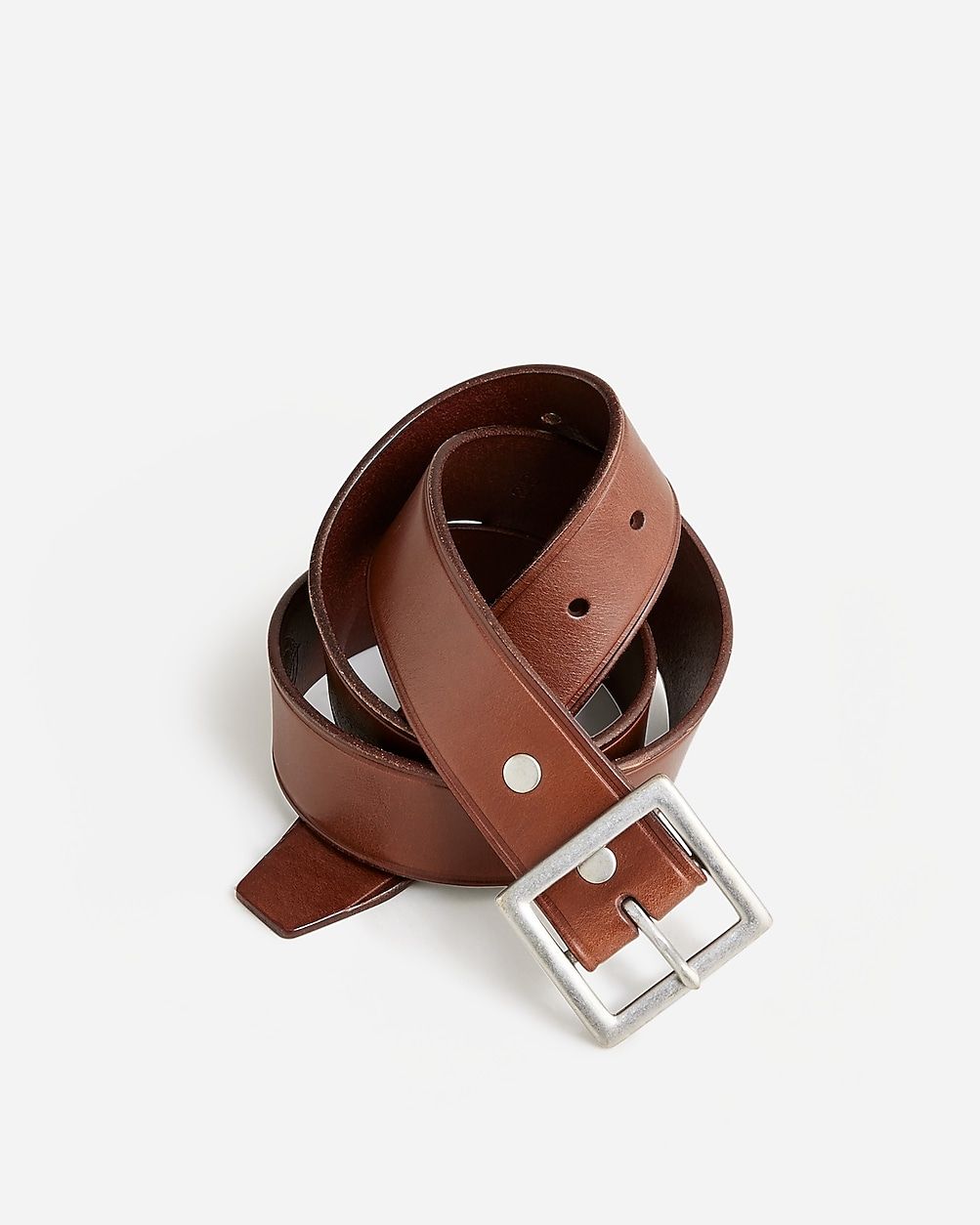 Wallace & Barnes Italian leather belt with square brass buckle | J.Crew US