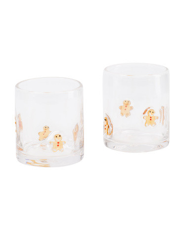 2pc Christmas Gingerbread Double Old Fashioned Glasses | Kitchen & Dining Room | Marshalls | Marshalls