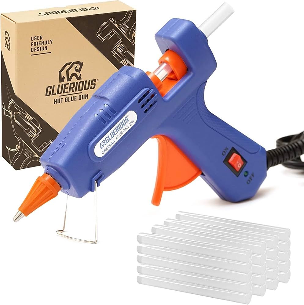 Mini Hot Glue Gun with 30 Glue Sticks for Crafts School DIY Arts Home Quick Repairs, 20W, Blue | Amazon (US)