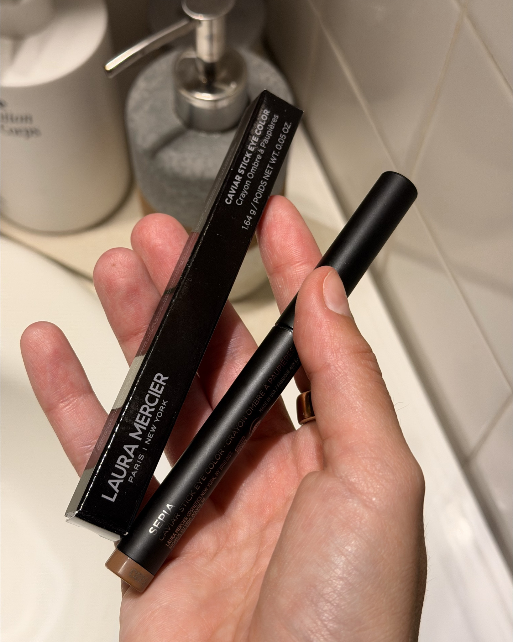 I’m trying a stick eye shadow for the first time, and I’m really liking it (it makes applying it so easy!). I’ve been a fan of Laura Mercier for a long time because of their tinted moisturizer, so I decided to try this stick in sepia. I think it’s the perfect shade - not too light, not too dark. 

#LTKBeauty