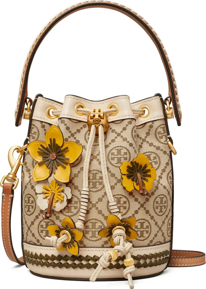 Tory Burch Mini T Monogram Floral Bucket Bag | Nordstrom | Nordstrom