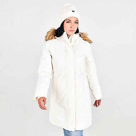 The North Face Inc Women's Arctic Parka Jacket in White/Black Size Medium Cotton/Nylon | Finish Line (US)