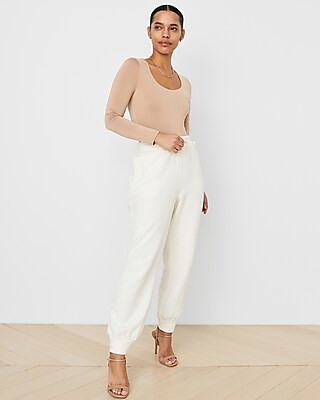 High Waisted Fleece Jogger Pant | Express