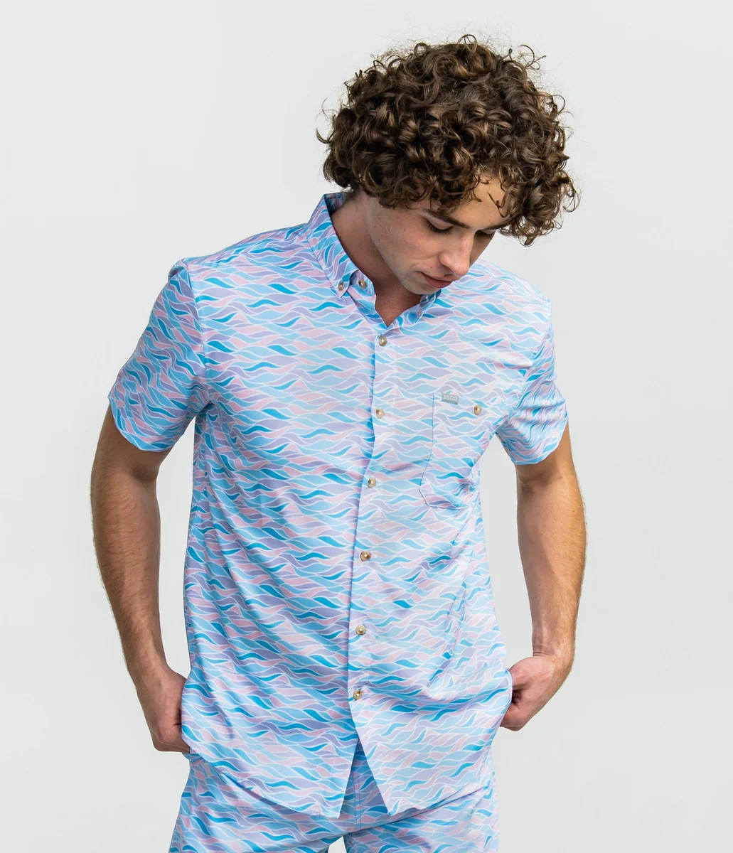 Mosaic Waves Baja Shirt SS | Southern Shirt