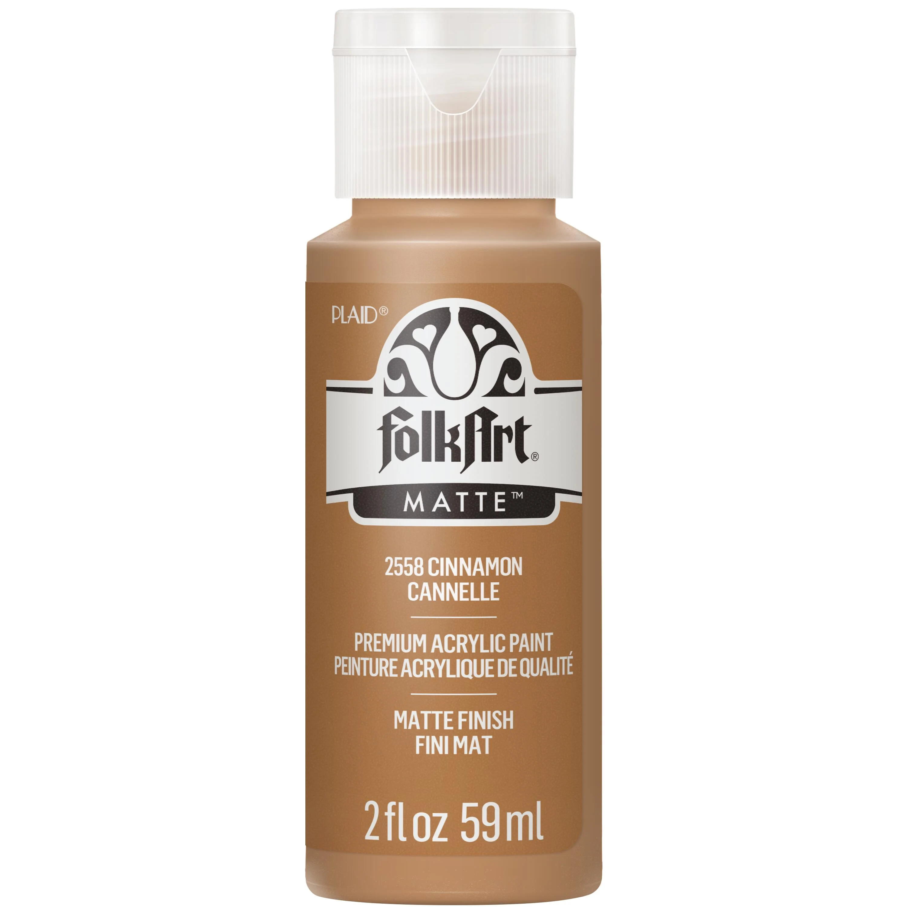 FolkArt 2558E Acrylic Craft Paint, Matte Finish, Cinnamon, 2 fl oz - Walmart.com | Walmart (US)