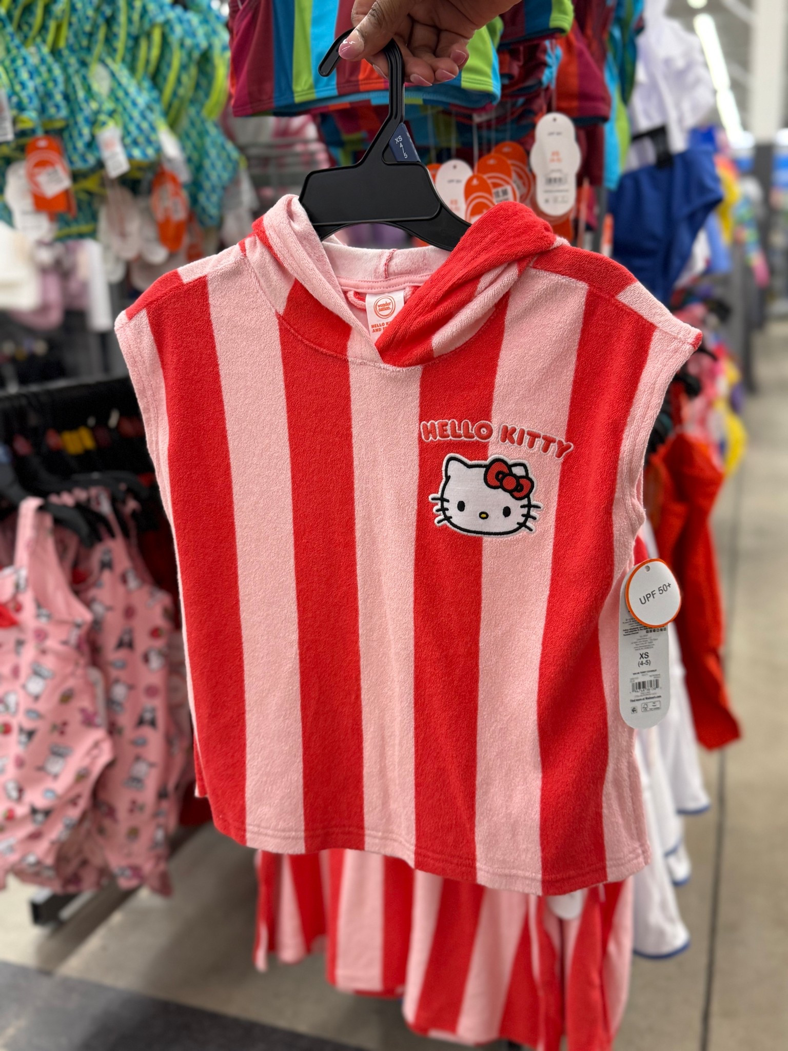This Wonder Nation girls hooded cover-up has the sweetest Hello Kitty design and looks perfect for pool days, beach trips, or just summer fun ☀️🎀 So cute in person!

#LTKKids