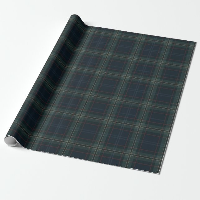 Elegant Navy Blue and Green Plaid Christmas Wrapping Paper | Zazzle | Zazzle