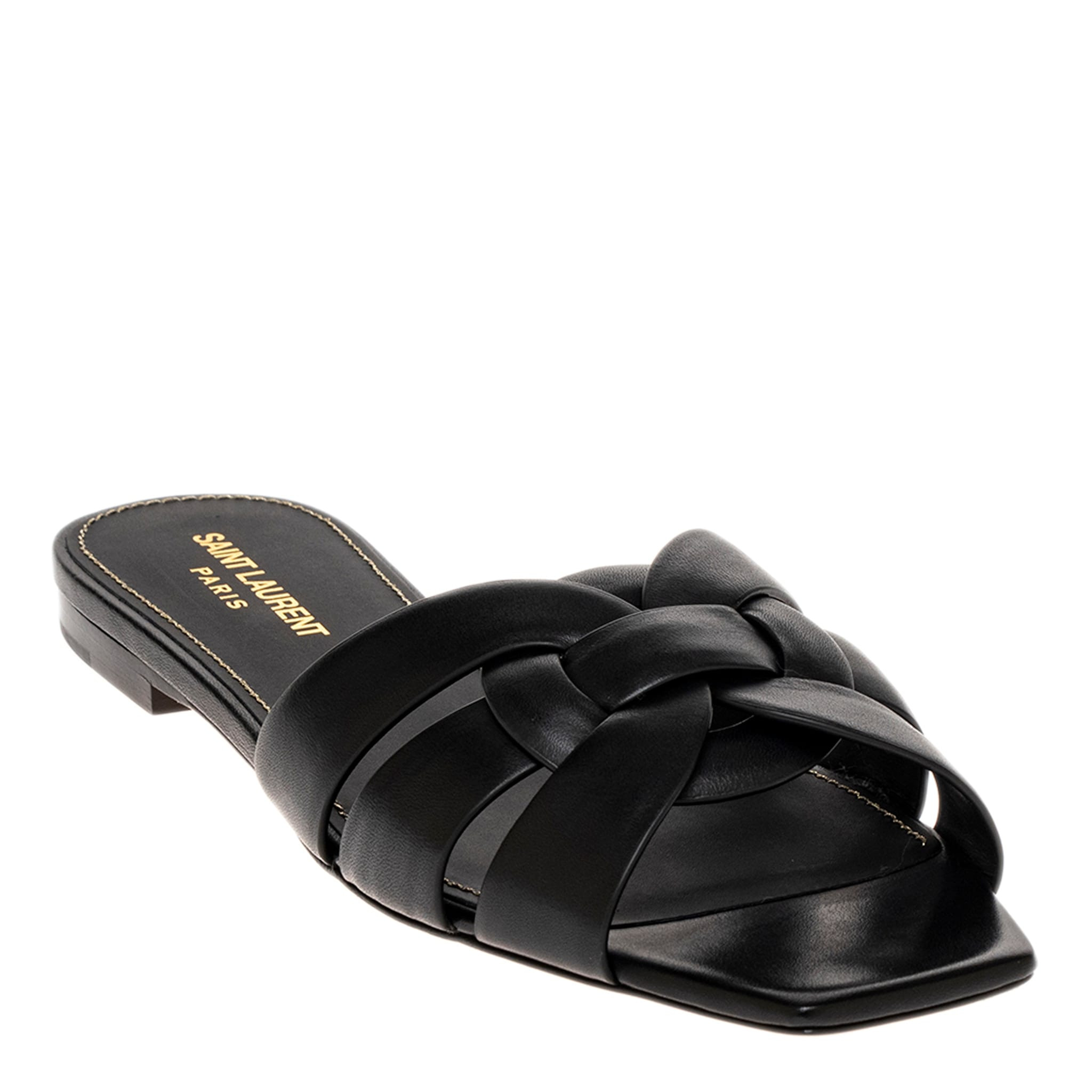 Saint Laurent Tribute Flat Sandals | Overstock