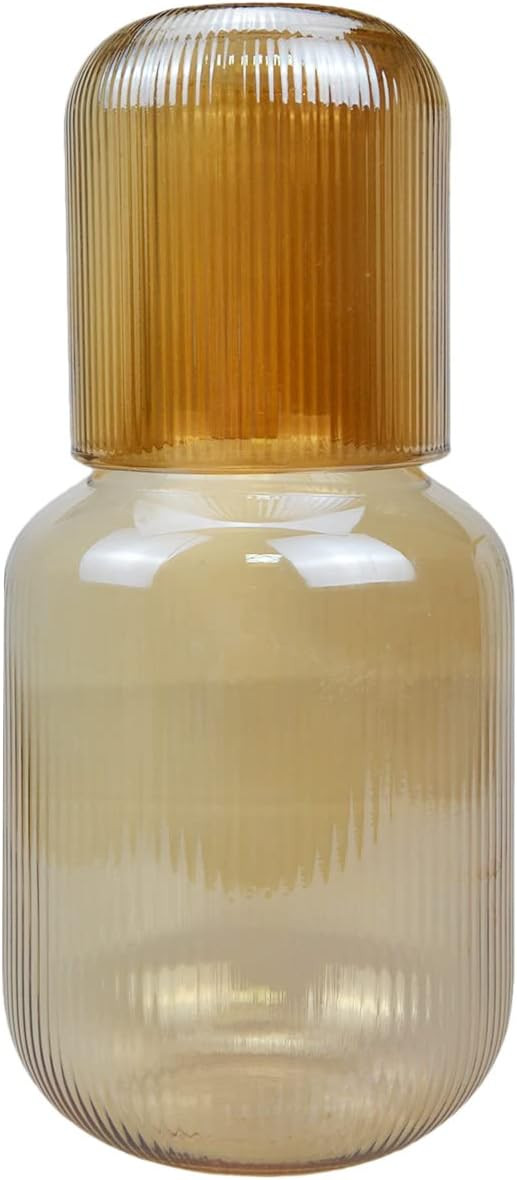 Sizikato 25 Oz Amber Glass Bedside Night Water Carafe with Tumbler Glass. | Amazon (US)