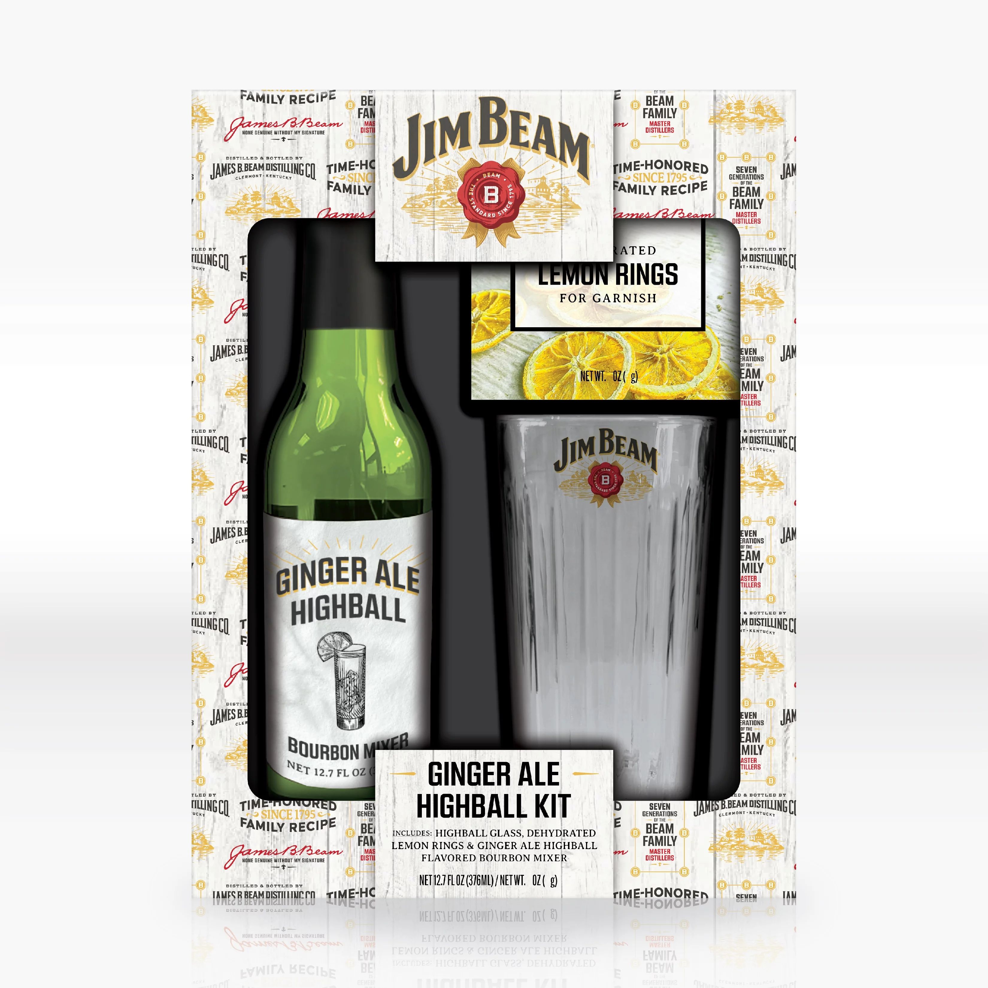 Jim Beam Ginger Ale Highball Gift Set 13.2oz, Glass, Ginger-Ale Liquid Mixer & Citrus Slices-MSRF | Walmart (US)