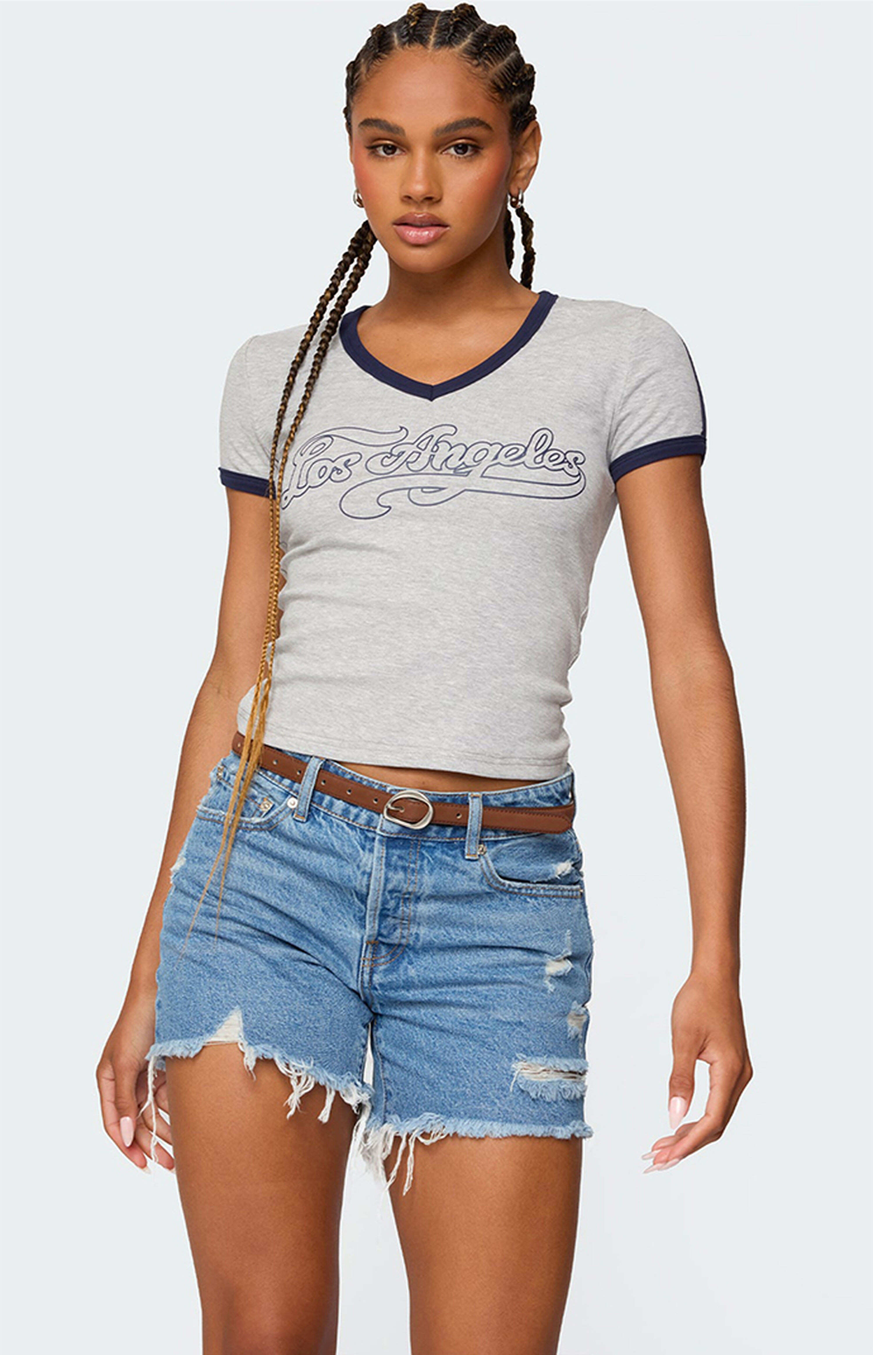 Edikted Los Angeles Contrast T-Shirt | PacSun