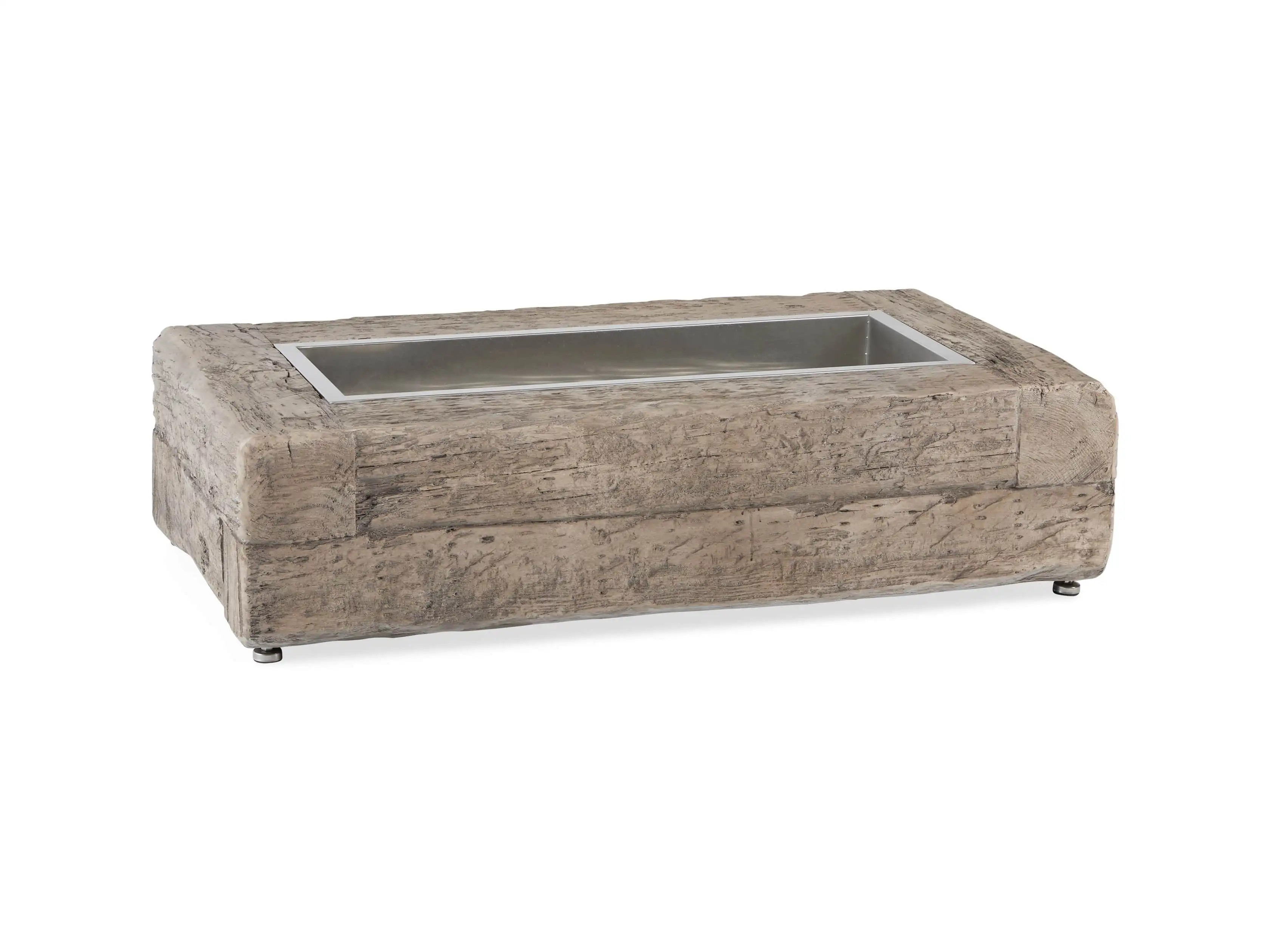 Natural Log Rectangle Outdoor Fire Table | Arhaus