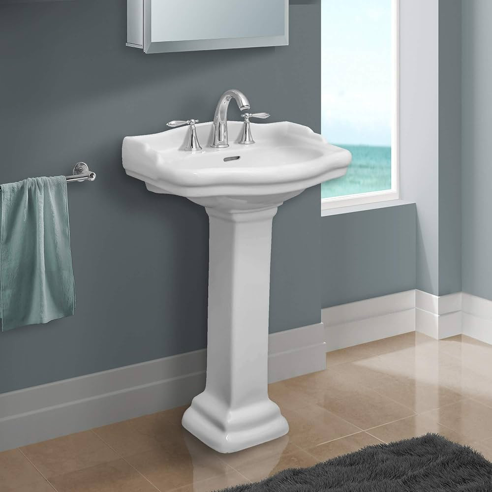 Fine Fixtures Roosevelt Bathroom Pedestal Sink – 18-Inch Small Pedestal Sink, Durable Vitreous ... | Amazon (US)
