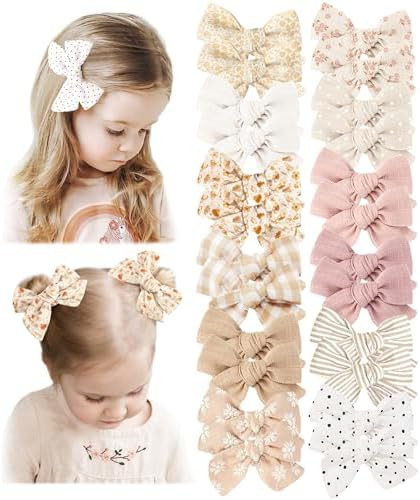Niceye 24 PACK Baby Girl Hair Clips Set, Hair Bows Barrettes Handmade Accessories Alligator Clip ... | Amazon (US)