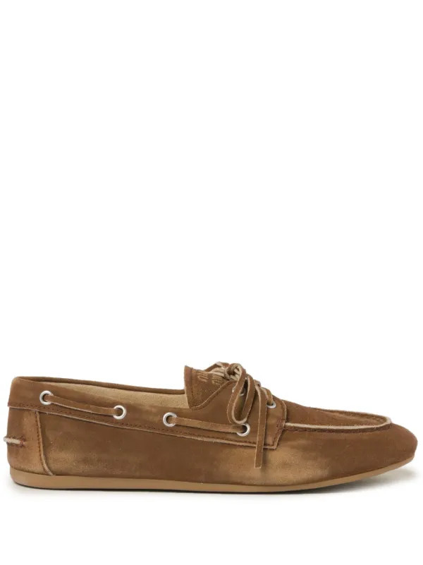 logo-embossed suede loafers | Farfetch Global