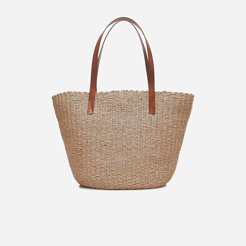Woven straw market tote | J. Crew US