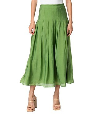 Pheona High Waisted Pleated Coordinating Midi Skirt | Dillard's