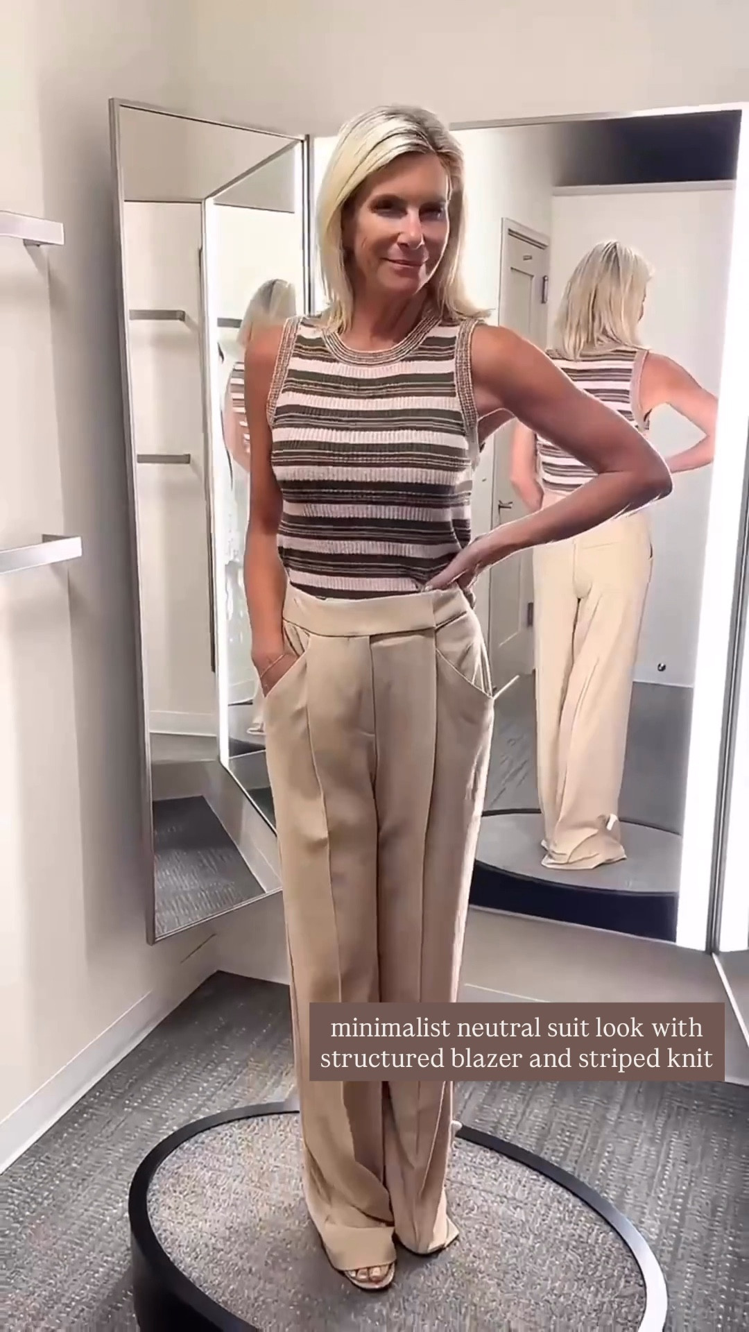 Elegant beige trouser suit outfit for office, meetings, and smart occasions.

#LTKootd #LTKOver40