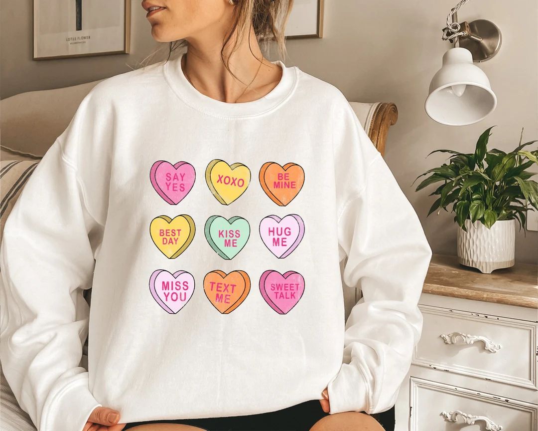 Be Mine Sweatshirt, Conversation Hearts Shirt, XOXO Sweatshirt, Valentines Day Shirt, Couple Shir... | Etsy (US)