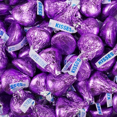 Milk Chocolate Kisses Purple Foil 375ct - 3.75lb Bag | Target