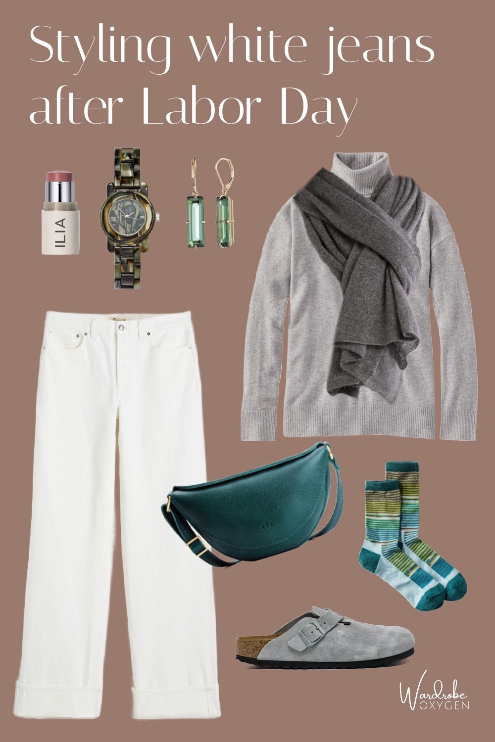 That old style rule of no white after Labor Day needs to be broken. Learn the bigoted history at wardrobeoxygen.com but use this outfit as inspiration on how to wear white all year long and look stylish and modern. White jeans, white shoes, white suits, and white dresses can look great from summer to winter with the right styling!

#LTKOver40 #LTKSeasonal #LTKMidsize