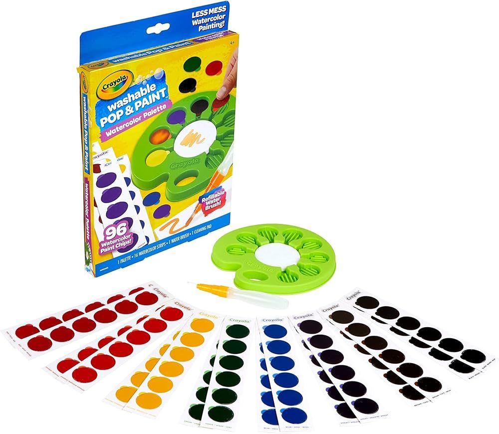 Crayola Watercolor Paint Set, Pop & Paint Palette, Washable Kids Paints, Gift | Amazon (US)